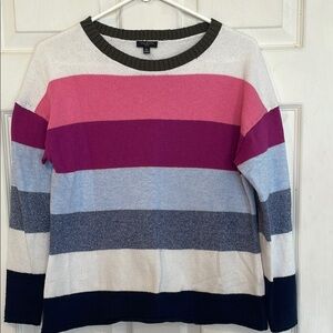 Talbots Size Mp Colorful Striped Sweater